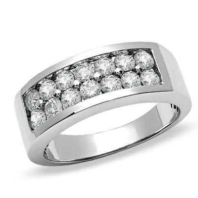 Gentry Diamond Men's Double Row Wedding Band